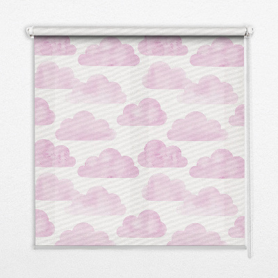 Fabric roller blind for window Pink clouds