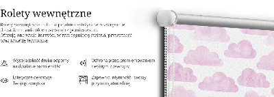 Fabric roller blind for window Pink clouds