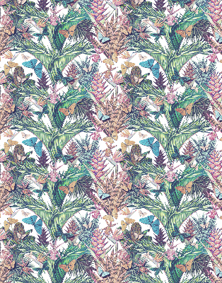 Blackout roller blind for window Butterflies on flowers