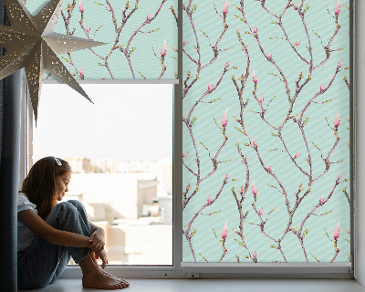Fabric roller blind for window Twigs