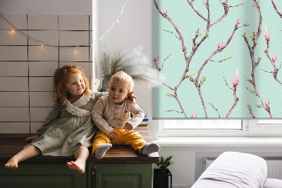 Fabric roller blind for window Twigs
