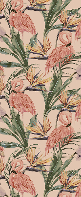 Blackout roller blind for window Flamingos and flowers