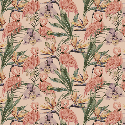 Blackout roller blind for window Flamingos and flowers