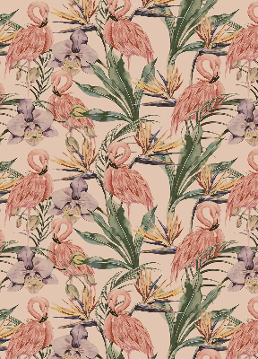 Blackout roller blind for window Flamingos and flowers