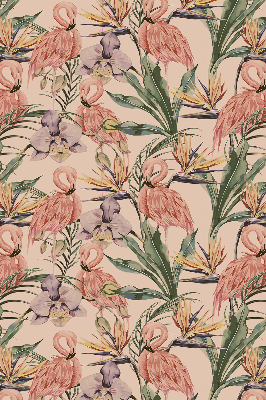 Blackout roller blind for window Flamingos and flowers