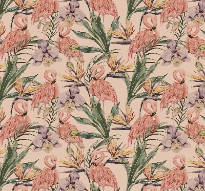Blackout roller blind for window Flamingos and flowers