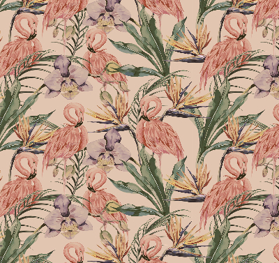 Blackout roller blind for window Flamingos and flowers