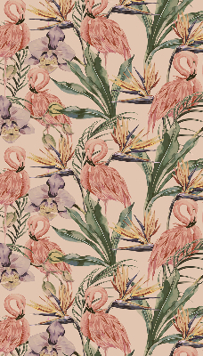 Blackout roller blind for window Flamingos and flowers