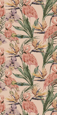 Blackout roller blind for window Flamingos and flowers