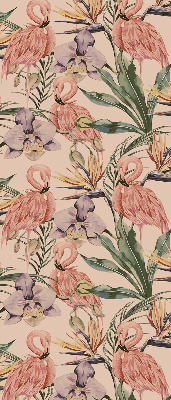 Blackout roller blind for window Flamingos and flowers