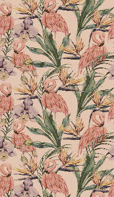Blackout roller blind for window Flamingos and flowers