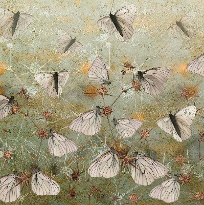 Fabric roller blind for window Butterflies in the meadow
