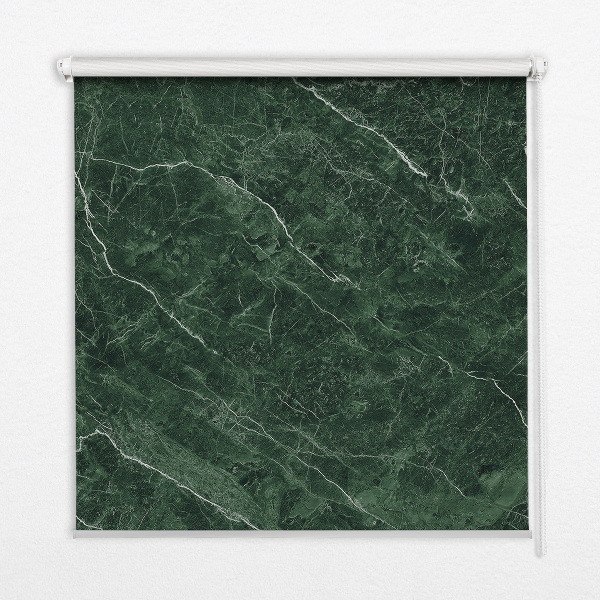 Fabric roller blind for window Green marble