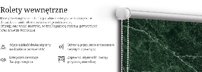 Fabric roller blind for window Green marble