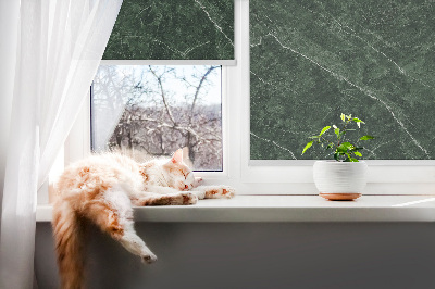 Fabric roller blind for window Green marble