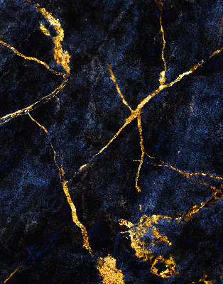 Blackout roller blind Navy blue marble