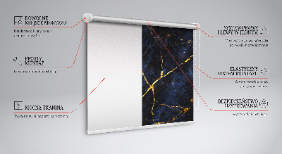 Blackout roller blind Navy blue marble