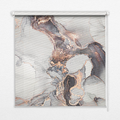Blackout roller blind for window Gray marble