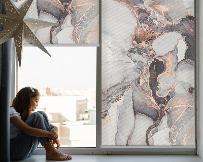 Blackout roller blind for window Gray marble