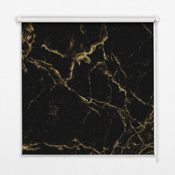 Fabric roller blind for window Black marble
