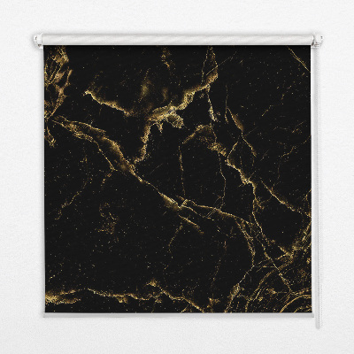 Fabric roller blind for window Black marble
