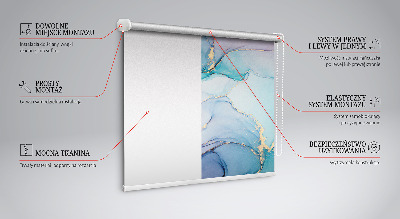 Blackout roller blind for window Blue marble