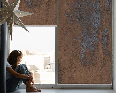 Blackout roller blind for window Rusty sheet metal