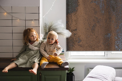 Blackout roller blind for window Rusty sheet metal