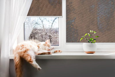 Blackout roller blind for window Rusty sheet metal