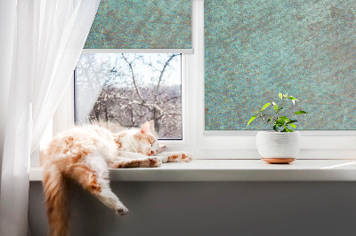 Fabric roller blind for window Green sheet metal