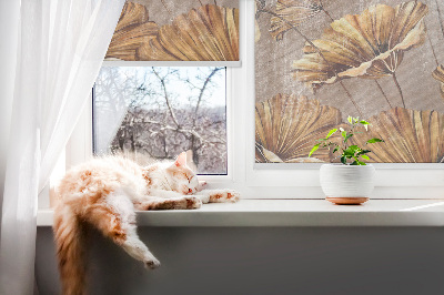 Fabric roller blind for window Plants