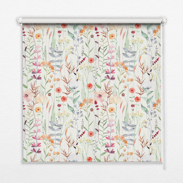 Blackout roller blind Colorful flowers