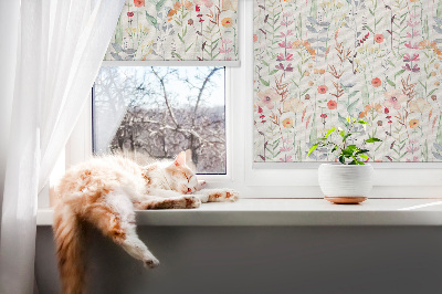 Blackout roller blind Colorful flowers