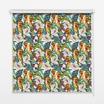 Blackout roller blind for window Birds and flowers
