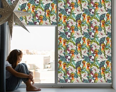 Blackout roller blind for window Birds and flowers
