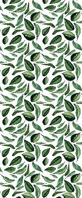 Fabric roller blind for window Leaves falling from trees
