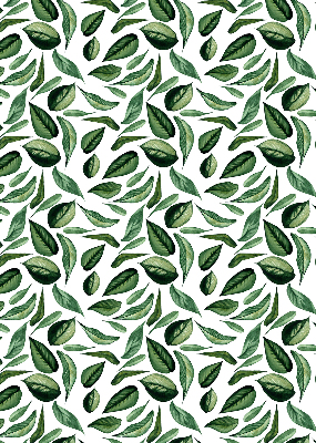 Fabric roller blind for window Leaves falling from trees