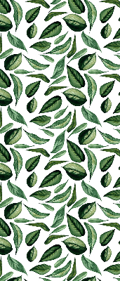 Fabric roller blind for window Leaves falling from trees
