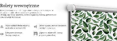 Fabric roller blind for window Leaves falling from trees