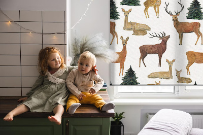 Blackout roller blind for window Deer and roe deer
