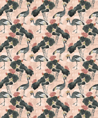 Fabric roller blind for window Heron on a pink background