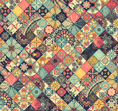 Blackout roller blind Colorful tiles