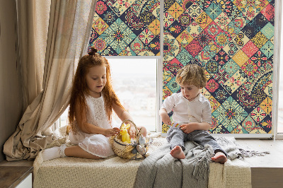 Blackout roller blind Colorful tiles