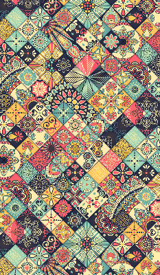 Blackout roller blind Colorful tiles
