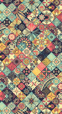Blackout roller blind Colorful tiles