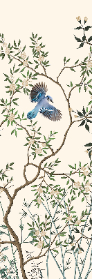 Fabric roller blind for window Birds on a tree