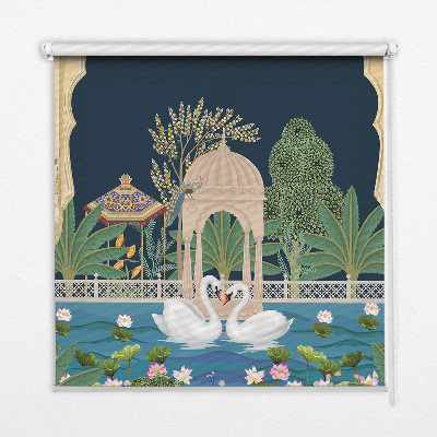 Fabric roller blind for window Garden