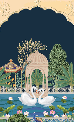 Fabric roller blind for window Garden