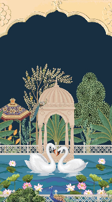 Fabric roller blind for window Garden