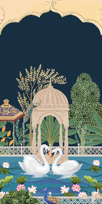 Fabric roller blind for window Garden